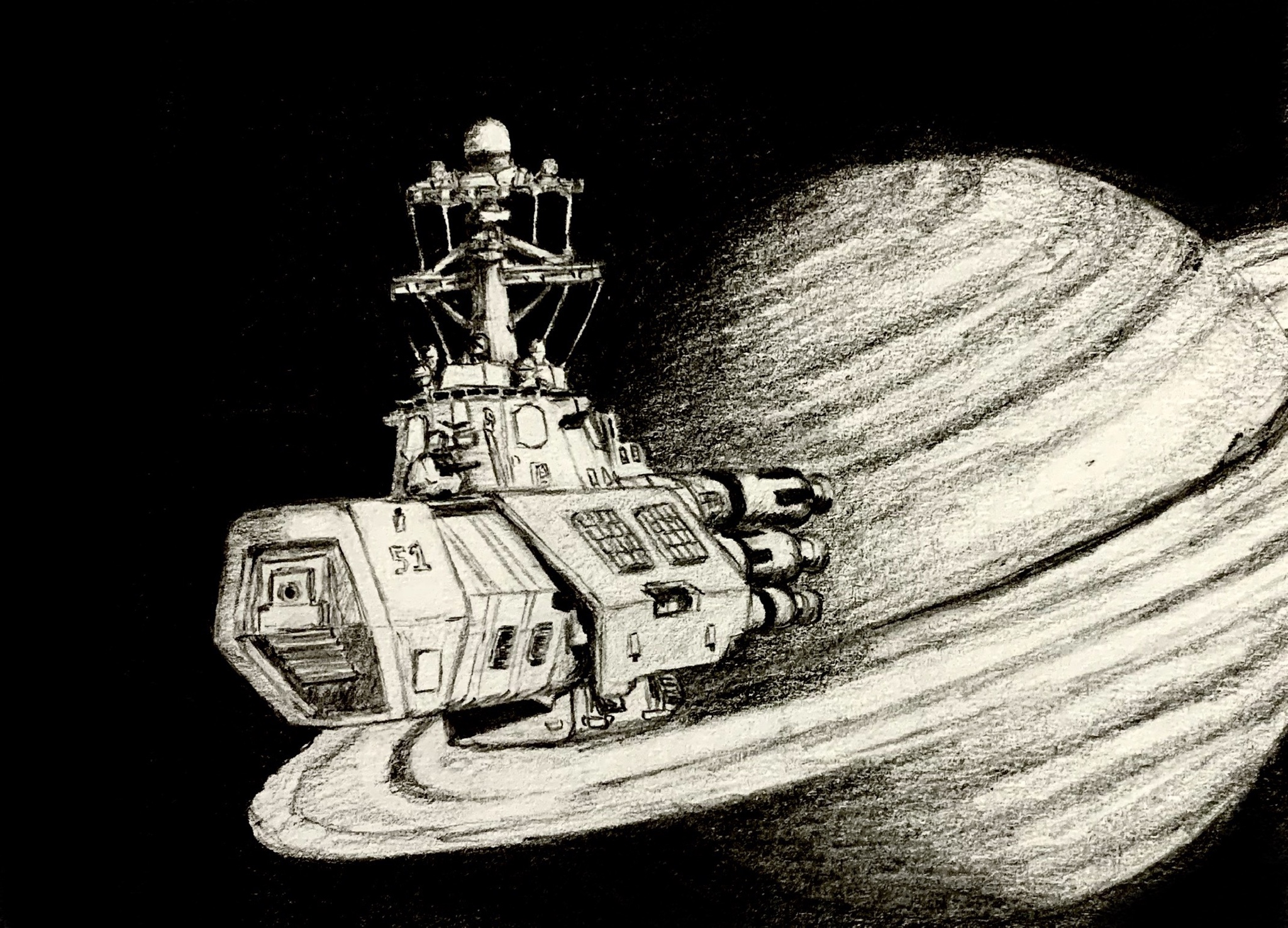 Spaceship Near Saturn